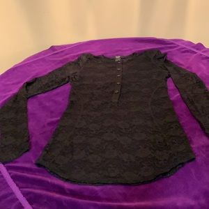 SMYTHE, black lace, size M long sleeve top